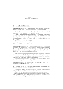 Mordell`s theorem