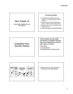 Micro Chapter 10 Competitive Price Competitive Price