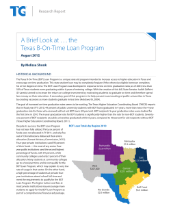 A Brief Look at the Texas B-On-Time Loan Program