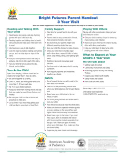 Bright Futures Parent Handout 3 Year Visit