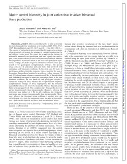 Motor control hierarchy in joint action that involves bimanual force