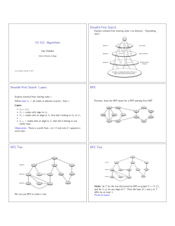 CS 312: Algorithms Breadth-First Search Breadth