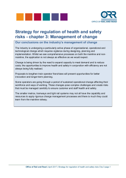 Management of change - Office of Rail and Road