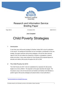 Child Poverty Strategies - The Northern Ireland Assembly