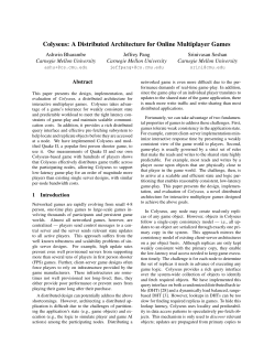 Colyseus: A Distributed Architecture for Online Multiplayer Games