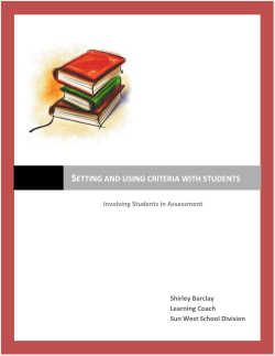 Setting and using criteria with students