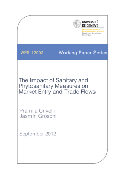 The Impact of Sanitary and Phytosanitary Measures on Market Entry