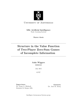 Structure in the Value Function of Two-Player Zero - UvA-DARE