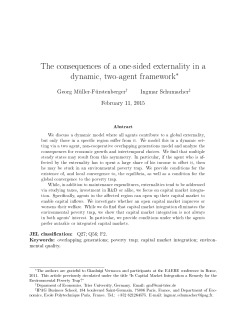 The consequences of a one-sided externality in a dynamic, two