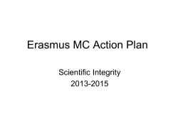 Erasmus MC Action Plan Scientific Integrity 2013-2015