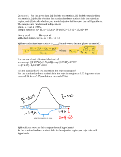 Question 1. For the given data, (a) find the test statistic, (b) find the