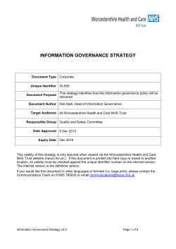 INFORMATION GOVERNANCE STRATEGY Document Type