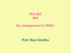 IKE - Prof. Ravi Sandhu