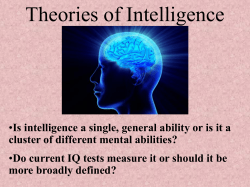 Theories of Intelligence