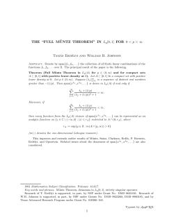 THE &ldquo;FULL M&uml;UNTZ THEOREM&rdquo; IN Lp[0, 1] FOR 0 <p< &infin; Tam&aacute;s