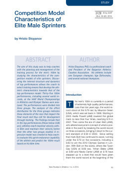 Competition Model Characteristics of Elite Male Sprinters