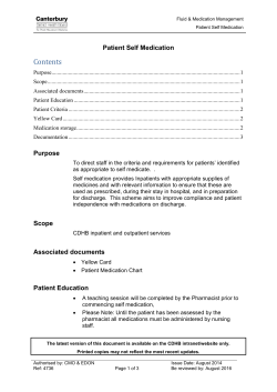 Patient Self Medication