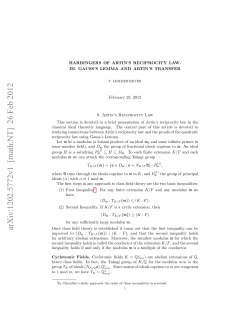 Harbingers of Artin`s Reciprocity Law. III. Gauss`s Lemma and Artin`s