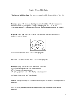 Chapter 15 Probability Rules! The General Addition Rule: For any