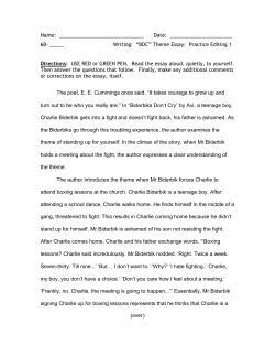 Name: Date: 6B- _____ Writing: &ldquo;BDC&rdquo; Theme Essay: Practice