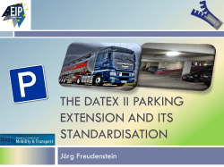 THE DATEX II PARKING EXTENSION AND ITS STANDARDISATION
