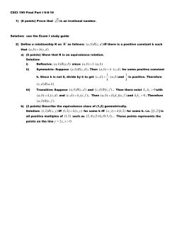 CSCI 190 Final Part I Solutions