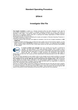 SOP for clinical trials: Investigator site file