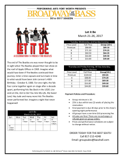 Let it Be March 21-26, 2017