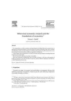 Behavioral economics research and the foundations of economics