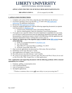 General IRB Application