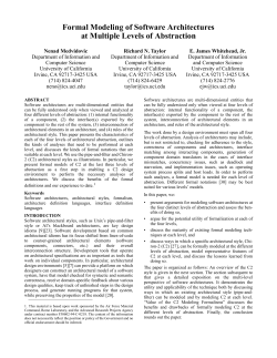 Formal Modeling of Software Architectures at Multiple Levels of