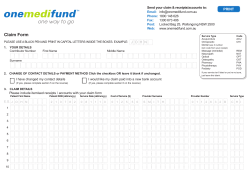 Claim Form - Onemedifund