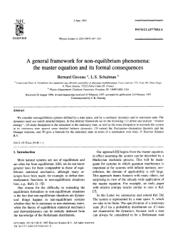 A general framework for non-equilibrium phenomena