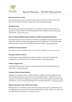 Board Review resources - NCOSS information sheets