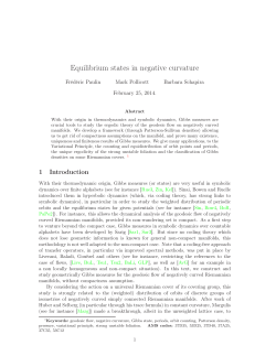 Equilibrium states in negative curvature