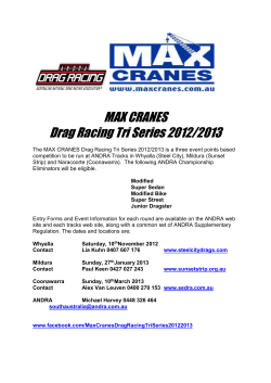 MAX CRANES Drag Racing Tri Series 2012/2013