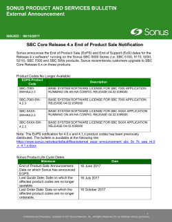 SBC Core Release 4.x End of Product Sale