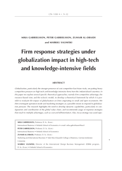 Firm response strategies under globalization impact in high