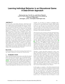 Learning Individual Behavior in an Educational Game