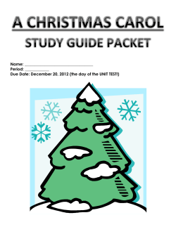 A CHRISTMAS CAROL STUDY GUIDE PACKET Name