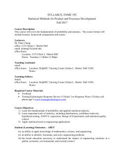 syllabus, enme 392 - ME Undergraduate Studies
