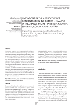 LIMITATIONS IN THE AppLICATION OF CONCENTRATION