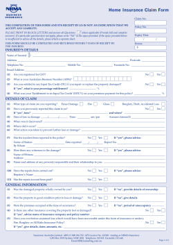 Home Insurance Claim Form