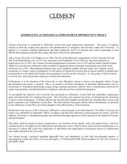 affirmative action/equal employment opportunity policy