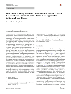 Post-Stroke Walking Behaviors Consistent with Altered Ground