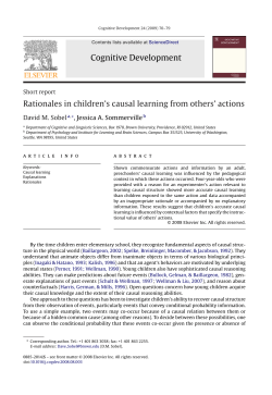 Rationales and children`s causal learning from others` actions