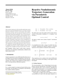Reactive Nonholonomic Trajectory Generation via Parametric
