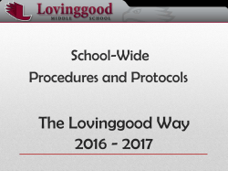 School-Wide Procedures and Protocols 2016-17