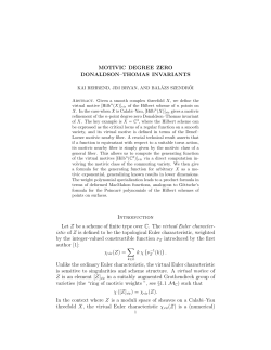 MOTIVIC DEGREE ZERO DONALDSON&ndash;THOMAS