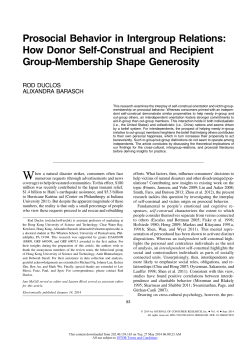 Prosocial Behavior in Intergroup Relations: How Donor Self